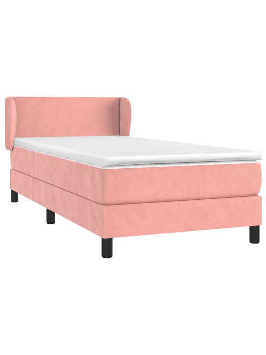 Box spring postel s matrací růžová 100x200 cm samet
