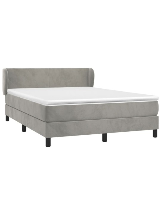 Box spring postel s matrací světle šedá 140x190 cm samet