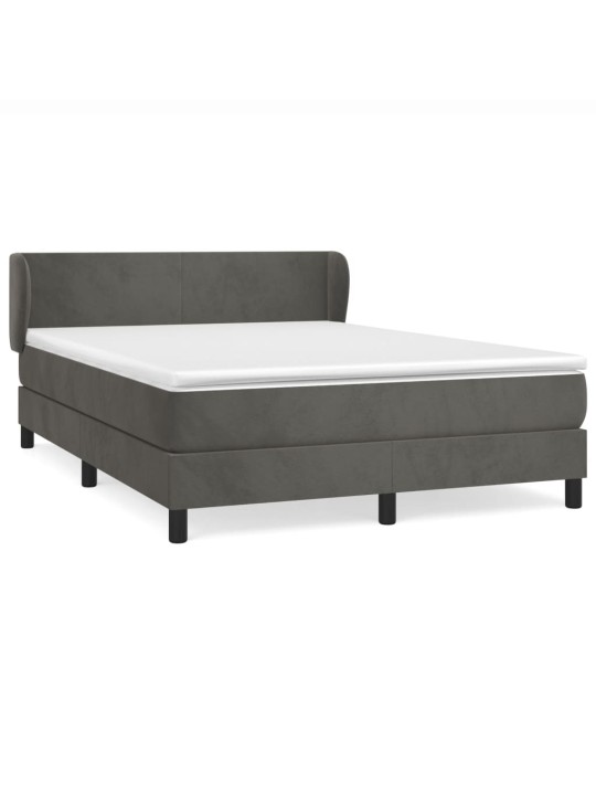 Box spring postel s matrací tmavě šedý 140 x 190 cm samet