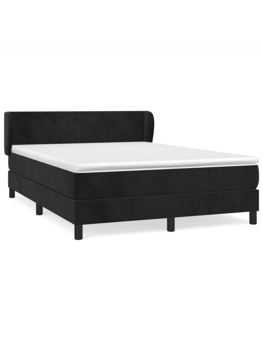 Box spring postel s matrací černá 140 x 190 cm samet