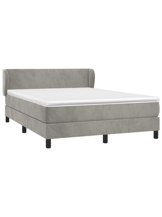 Box spring postel s matrací světle šedá 140x200 cm samet