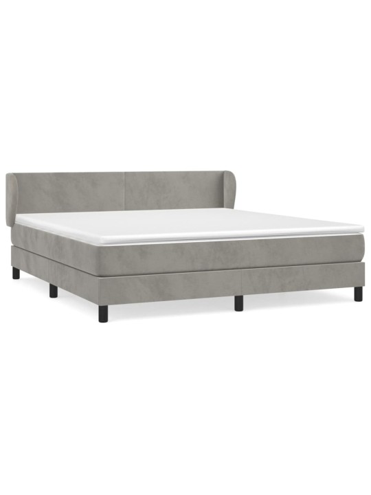 Box spring postel s matrací světle šedá 160x200 cm samet