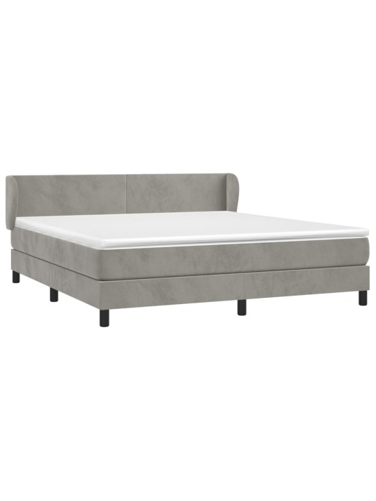 Box spring postel s matrací světle šedá 160x200 cm samet
