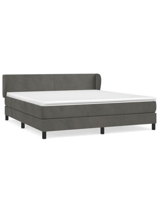 Box spring postel s matrací tmavě šedá 160x200 cm samet