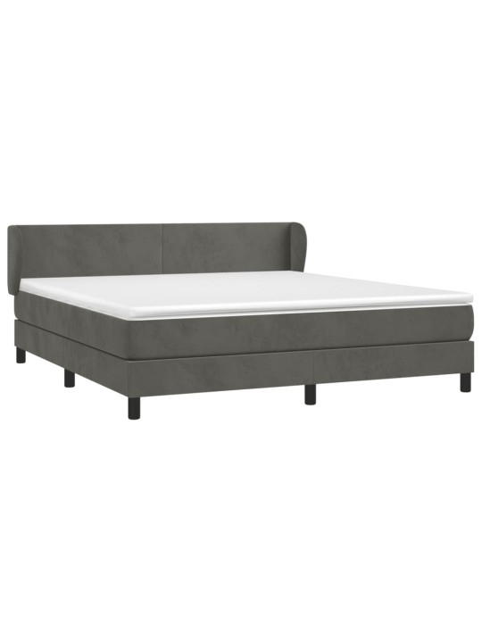 Box spring postel s matrací tmavě šedá 160x200 cm samet