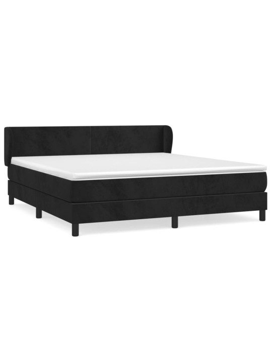 Box spring postel s matrací černá 160x200 cm samet