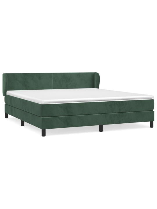 Box spring postel s matrací tmavě zelená 180x200 cm samet