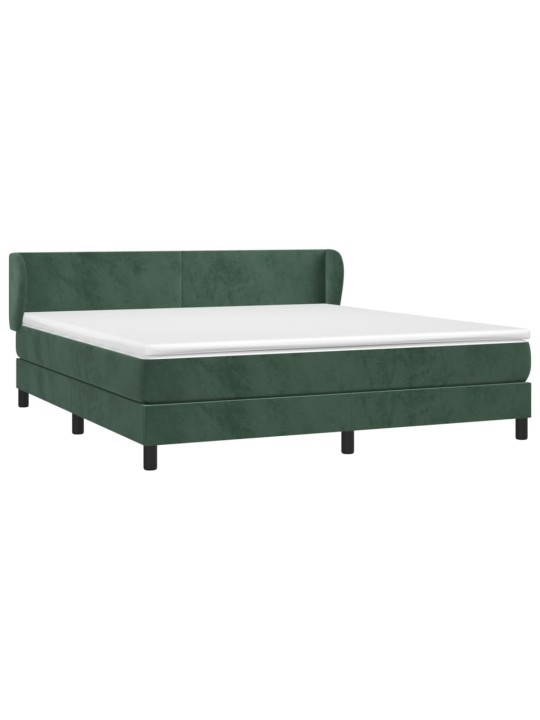 Box spring postel s matrací tmavě zelená 180x200 cm samet