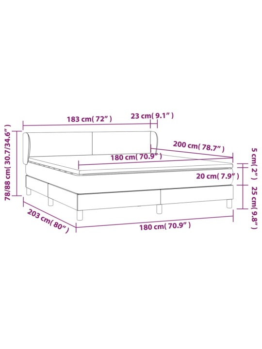 Box spring postel s matrací tmavě zelená 180x200 cm samet