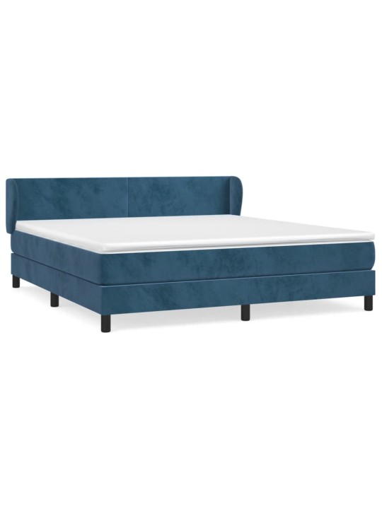 Box spring postel s matrací tmavě modrá 180x200 cm samet