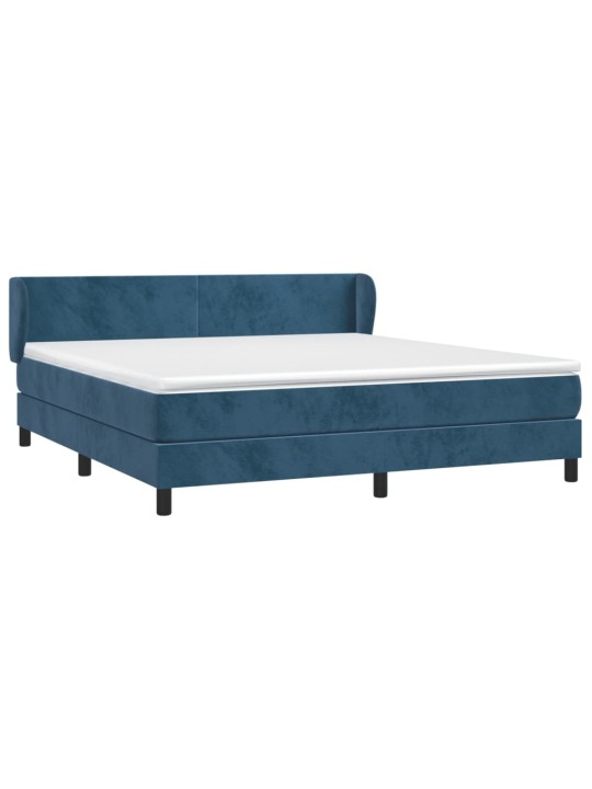 Box spring postel s matrací tmavě modrá 180x200 cm samet