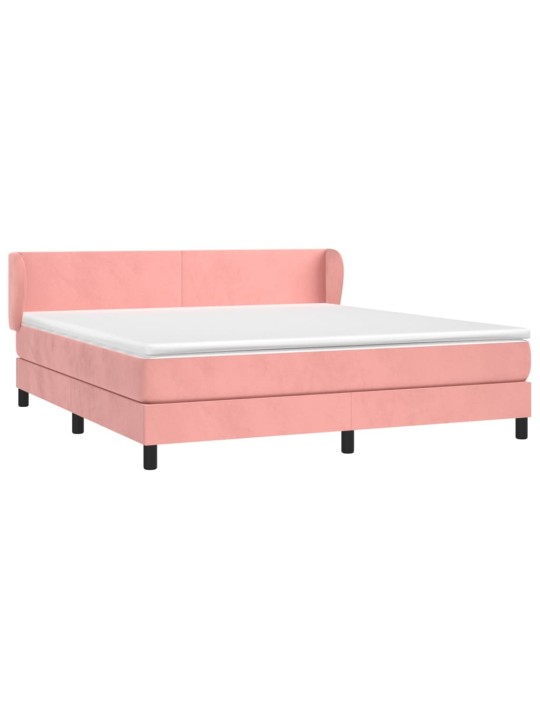 Box spring postel s matrací růžová 180x200 cm samet