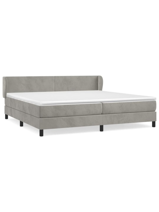 Box spring postel s matrací světle šedá 200x200 cm samet