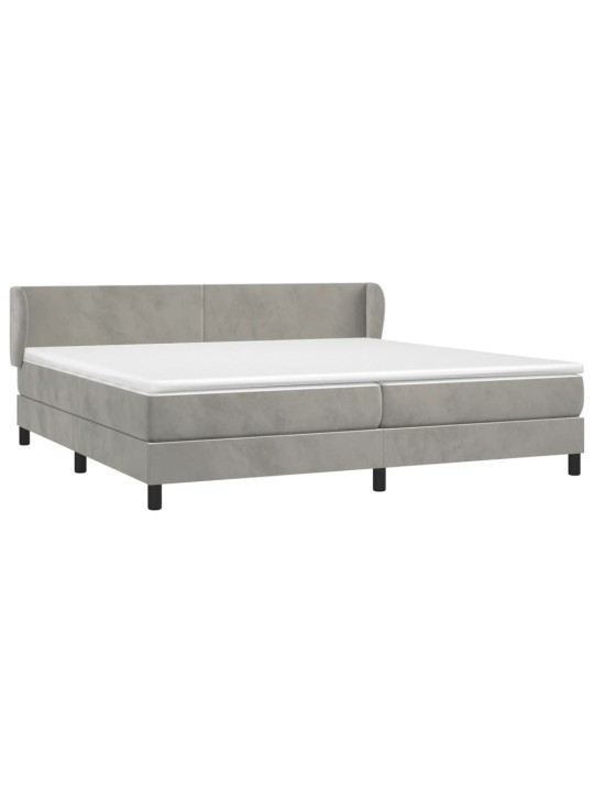 Box spring postel s matrací světle šedá 200x200 cm samet