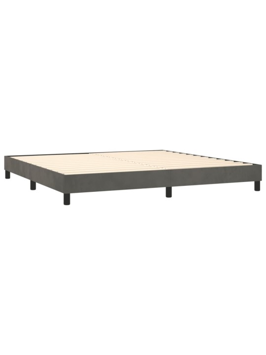 Box spring postel s matrací tmavě šedá 200x200 cm samet