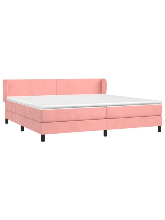 Box spring postel s matrací růžová 200x200 cm samet