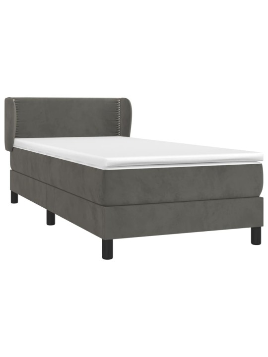 Box spring postel s matrací tmavě šedá 80 x 200 cm samet