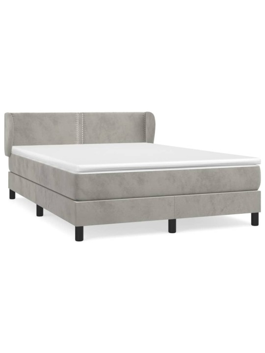 Box spring postel s matrací světle šedá 140x190 cm samet
