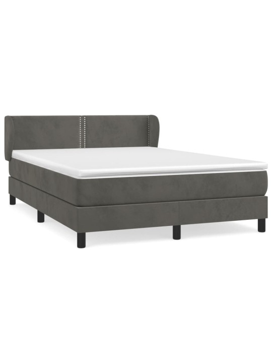 Box spring postel s matrací tmavě šedý 140 x 190 cm samet