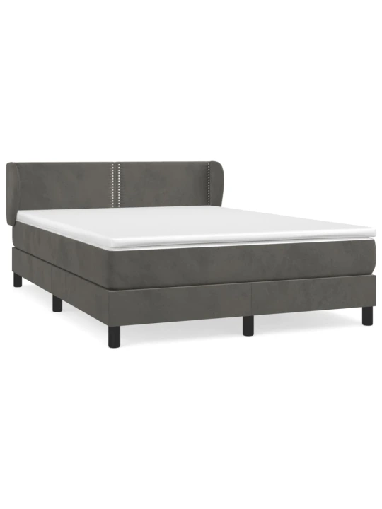 Box spring postel s matrací tmavě šedý 140 x 190 cm samet