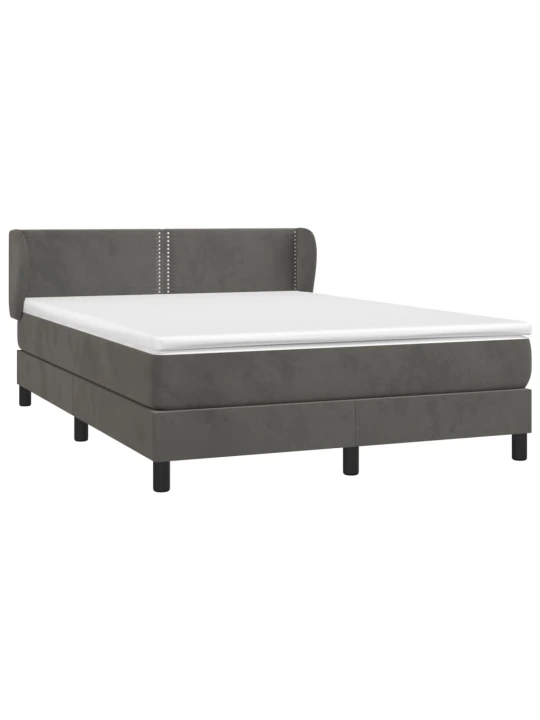 Box spring postel s matrací tmavě šedý 140 x 190 cm samet
