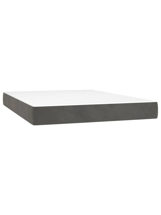 Box spring postel s matrací tmavě šedý 140 x 190 cm samet