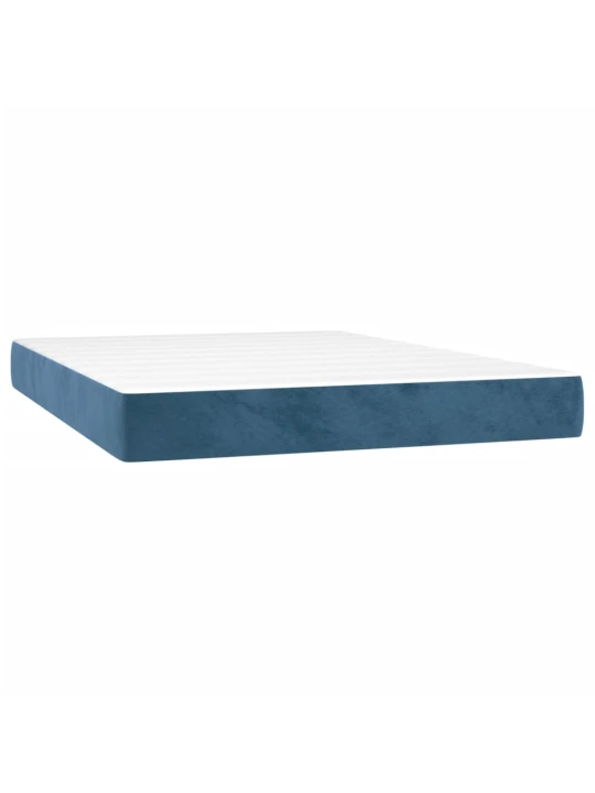 Box spring postel s matrací tmavě modrá 140x190 cm samet