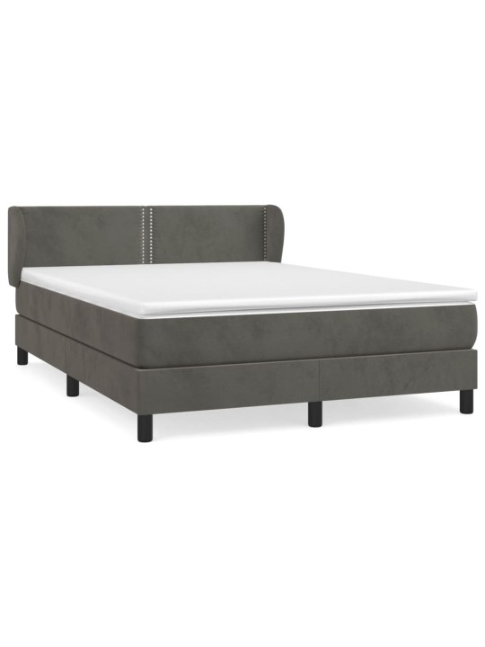 Box spring postel s matrací tmavě šedá 140x200 cm samet