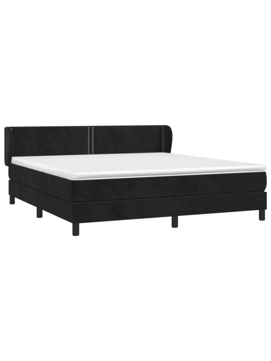 Box spring postel s matrací černá 160x200 cm samet