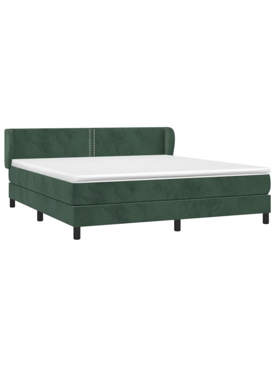 Box spring postel s matrací tmavě zelená 160x200 cm samet