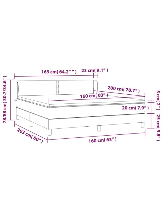 Box spring postel s matrací tmavě zelená 160x200 cm samet