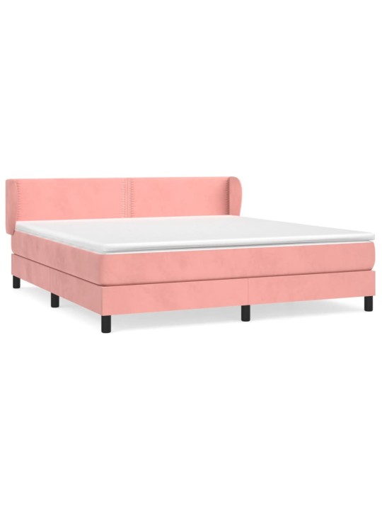 Box spring postel s matrací růžová 160x200 cm samet