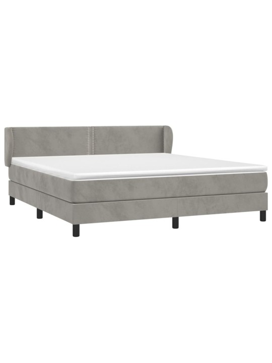 Box spring postel s matrací světle šedá 180x200 cm samet