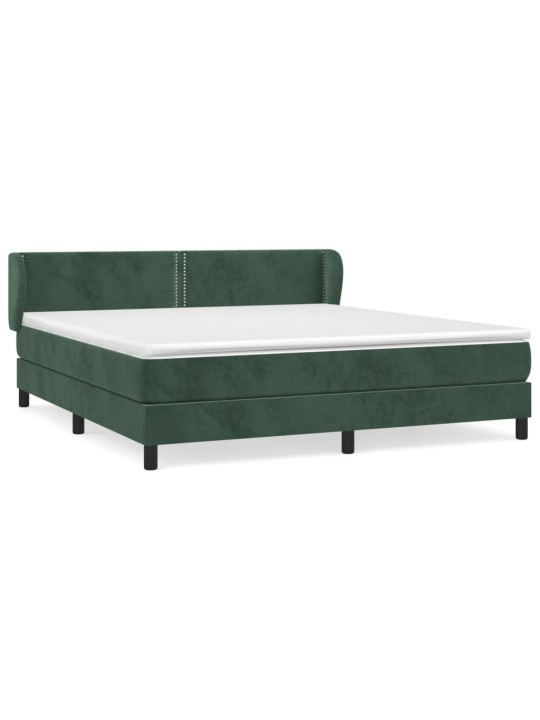 Box spring postel s matrací tmavě zelená 180x200 cm samet