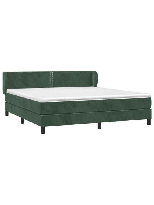Box spring postel s matrací tmavě zelená 180x200 cm samet