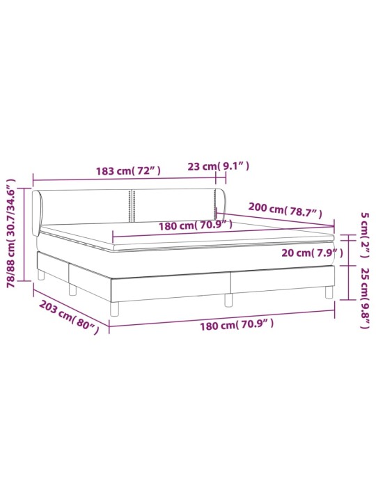 Box spring postel s matrací tmavě zelená 180x200 cm samet