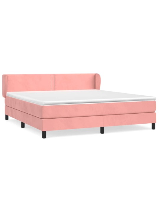 Box spring postel s matrací růžová 180x200 cm samet
