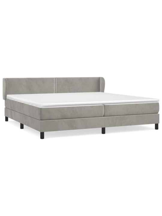 Box spring postel s matrací světle šedá 200x200 cm samet