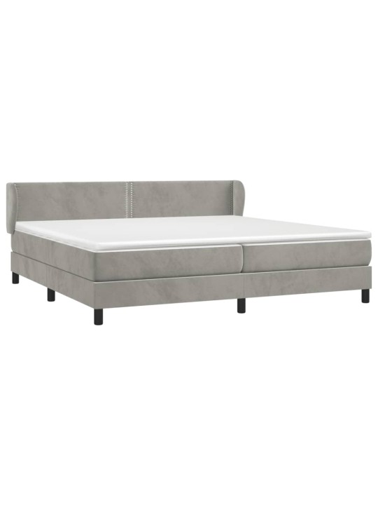Box spring postel s matrací světle šedá 200x200 cm samet