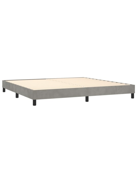Box spring postel s matrací světle šedá 200x200 cm samet