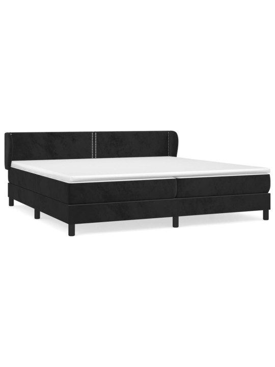 Box spring postel s matrací černá 200x200 cm samet
