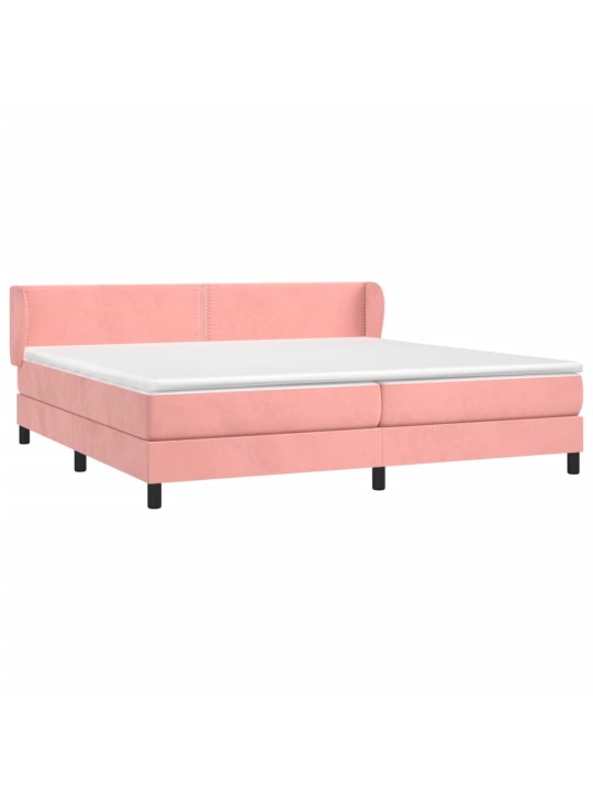 Box spring postel s matrací růžová 200x200 cm samet