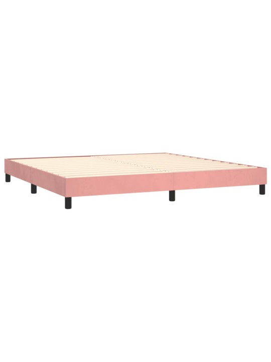 Box spring postel s matrací růžová 200x200 cm samet