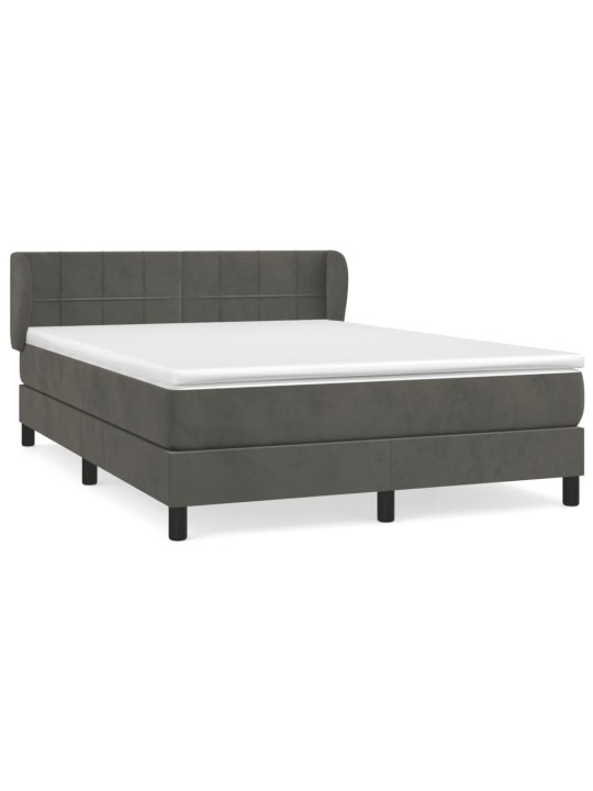 Box spring postel s matrací tmavě šedý 140 x 190 cm samet