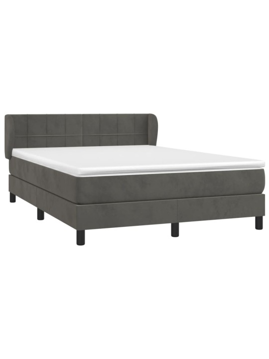 Box spring postel s matrací tmavě šedý 140 x 190 cm samet