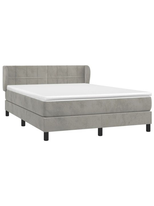 Box spring postel s matrací světle šedá 140x200 cm samet