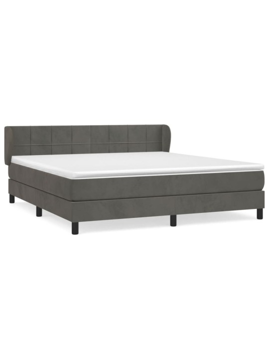 Box spring postel s matrací tmavě šedá 160x200 cm samet