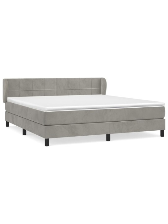 Box spring postel s matrací světle šedá 180x200 cm samet