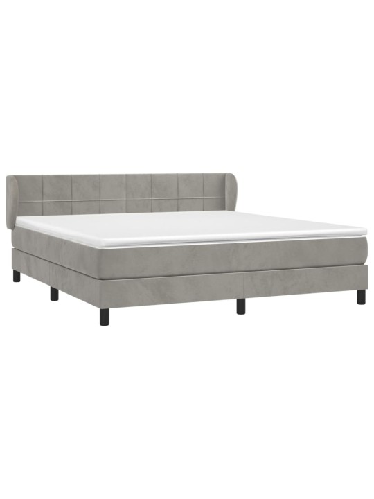 Box spring postel s matrací světle šedá 180x200 cm samet