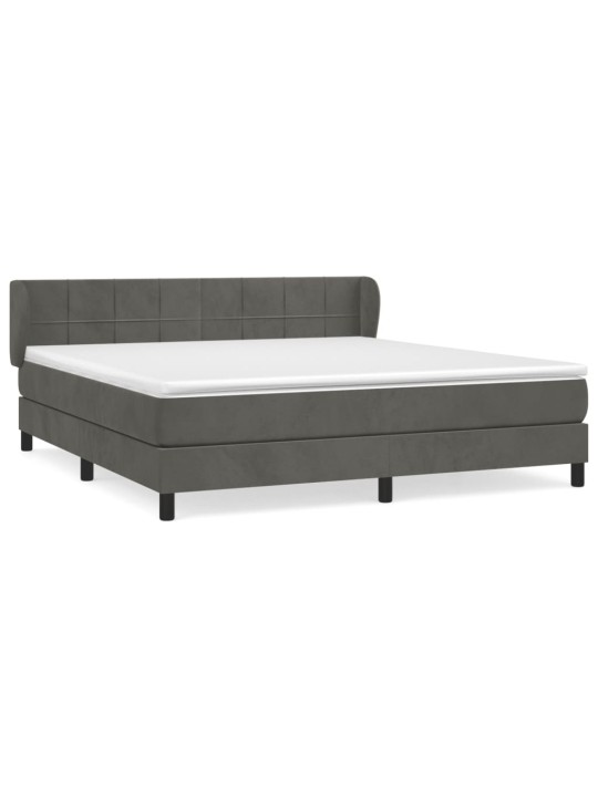 Box spring postel s matrací tmavě šedá 180x200 cm samet